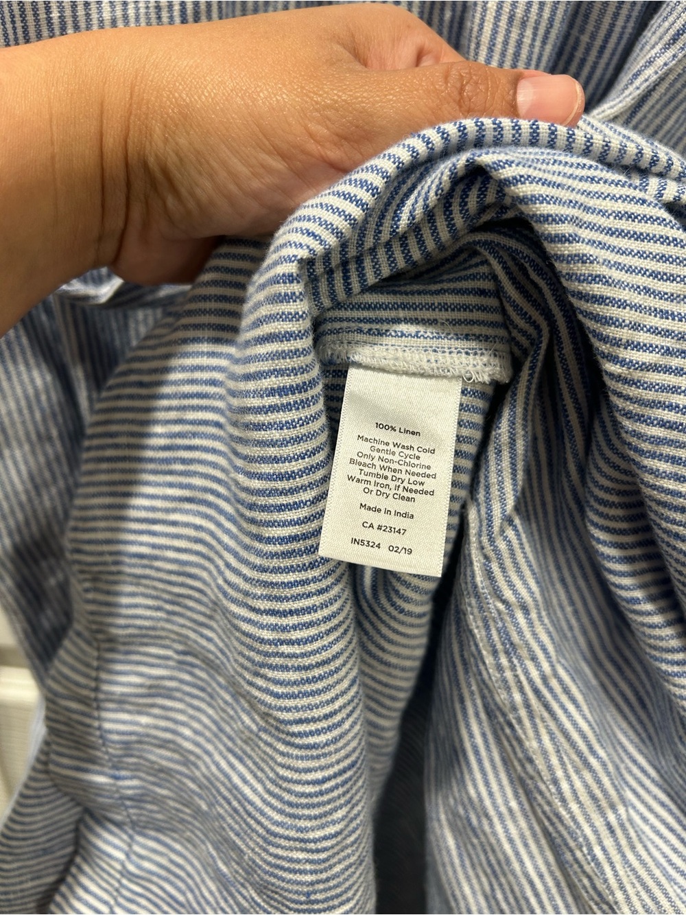 Talbots Sleeveless Blue & White Striped Maxi Dress - Picture 3 of 4